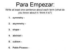 Picasso asymmetry Picasso asymmetry