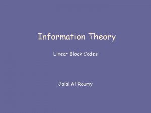 Linear block codes in information theory