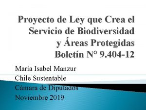 Proyecto de Ley que Crea el Servicio de