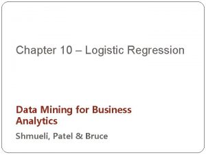 Logistic regression in data mining
