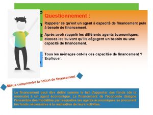 3me Partie Le financement de lactivit Questionnement Rappeler