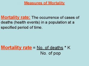 Death rate formula