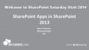 Share Point Apps in Share Point 2013 Ryan