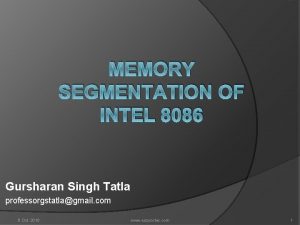 Memory segmentation in 8086