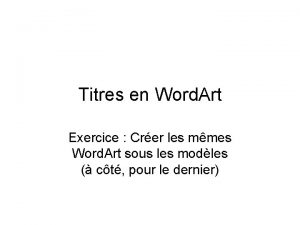 Exercice word art