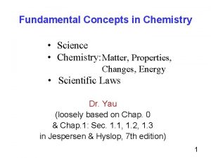 Fundamental Concepts in Chemistry Science Chemistry Matter Properties