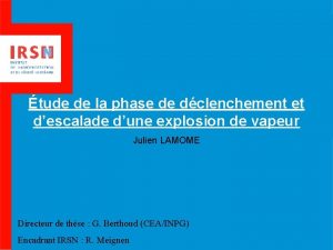 tude de la phase de dclenchement et descalade