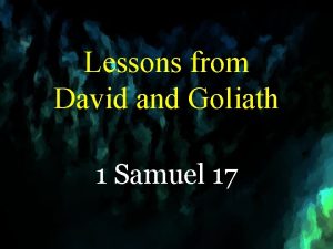 Lessons from david and goliath