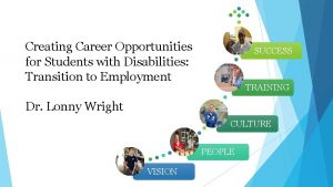 Creating Career Opportunities for Students with Disabilities Transition