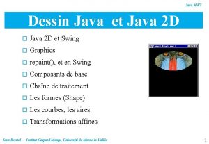 Java AWT Dessin Java et Java 2 D