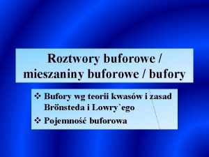 Mieszaniny buforowe