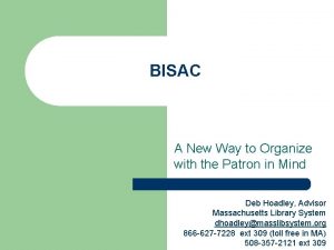 BISAC A New Way to Organize with the