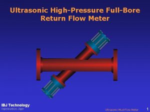 Ultrasonic HighPressure FullBore Return Flow Meter IBJ Technology