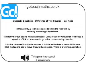Quadratic formula game