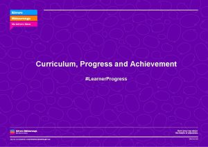 Curriculum progress tools
