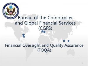 Bureau of the comptroller and global financial services