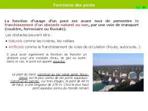 Fonction d'usage d'un pont