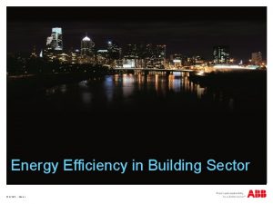 Energy Efficiency in Building Sector STOG Slide 1