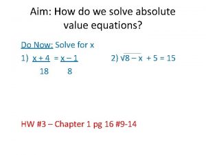 How to solve absolute value