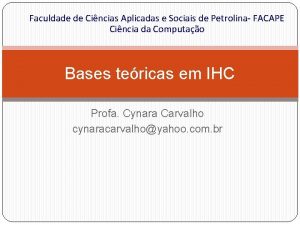 Faculdade de Cincias Aplicadas e Sociais de Petrolina