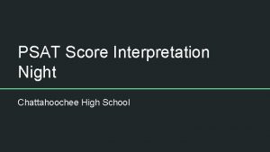 High psat scores High psat scores