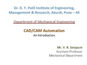 Dr D Y Patil Institute of Engineering Management