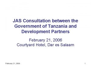 JAS Consultation between the Government of Tanzania and