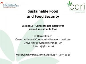 Sustainable Food and Food Security Session 2 Concepts