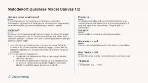 Business model canvas eksempel