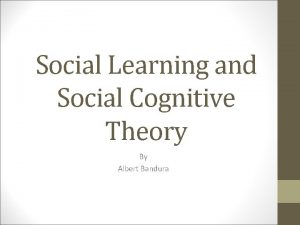 Bandura's social learning theory