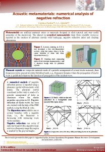 Acoustic metamaterials numerical analysis of negative refraction Cristina