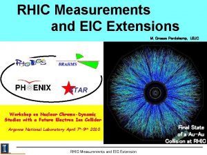 RHIC Measurements and EIC Extensions M Grosse Perdekamp