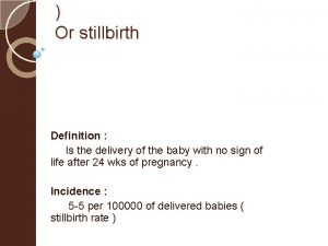 Stillbirth definition