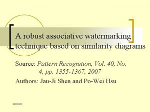 A robust associative watermarking technique based on similarity