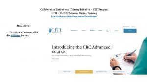Collaborative Institutional Training Initiative CITI Program CITI IACUC