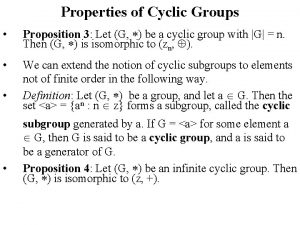 Properties of cyclic group