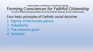 United States Conference of Catholic Bishops Forming Consciences