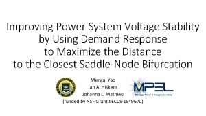 Improving Power System Voltage Stability by Using Demand