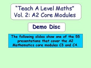 Teach A Level Maths Vol 2 A 2