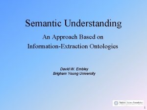 Semantic understanding