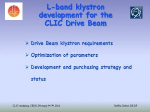 Lband klystron development for the CLIC Drive Beam