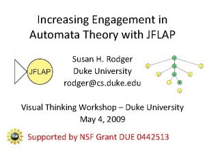 Increasing Engagement in Automata Theory with JFLAP Susan