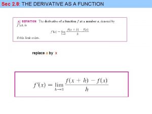 Derivative sec 2