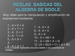 Algebra booleana reglas