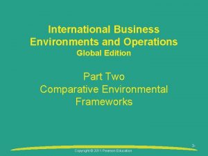 International business environments and operations