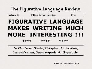The Figurative Language Review Volume 0 Fifteen Review
