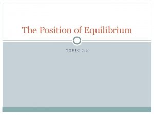 Position of equilibrium
