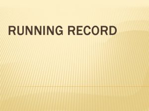 Scoring running records