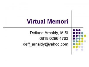 Virtual Memori Defiana Arnaldy M Si 0818 0296