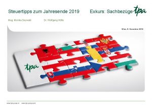 Steuertipps zum Jahresende 2019 Mag Monika Seywald Exkurs